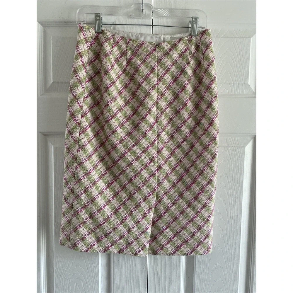 Carlisle Women's Womens 4 Silk Wool Pencil Skirt Pastel Old Money Fem Clean Girl - Picture 4 of 6